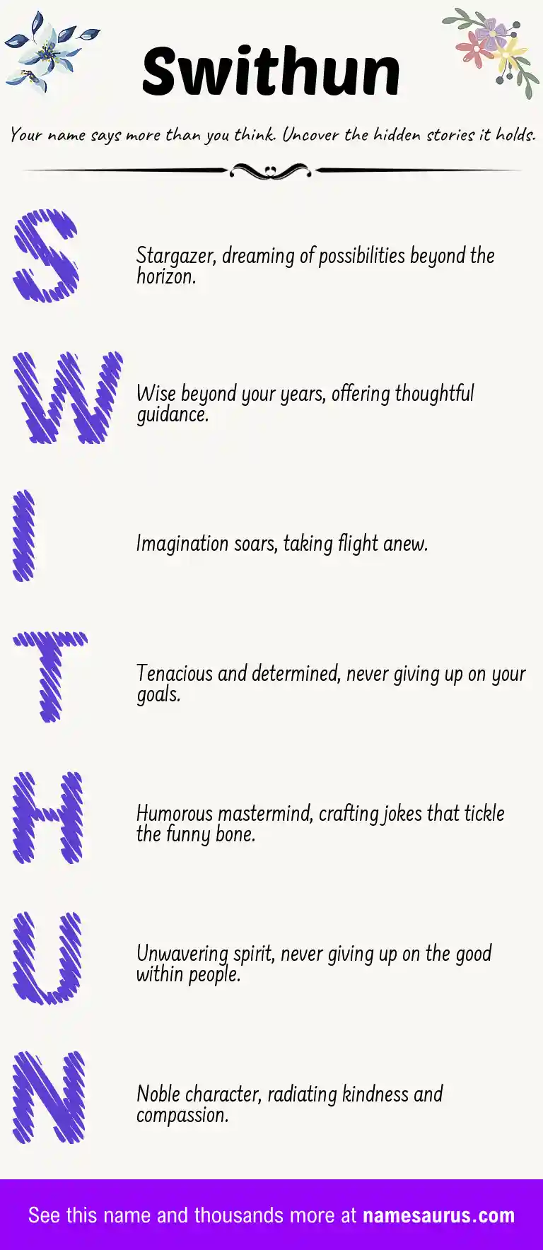 Acrostic poem about Swithun.