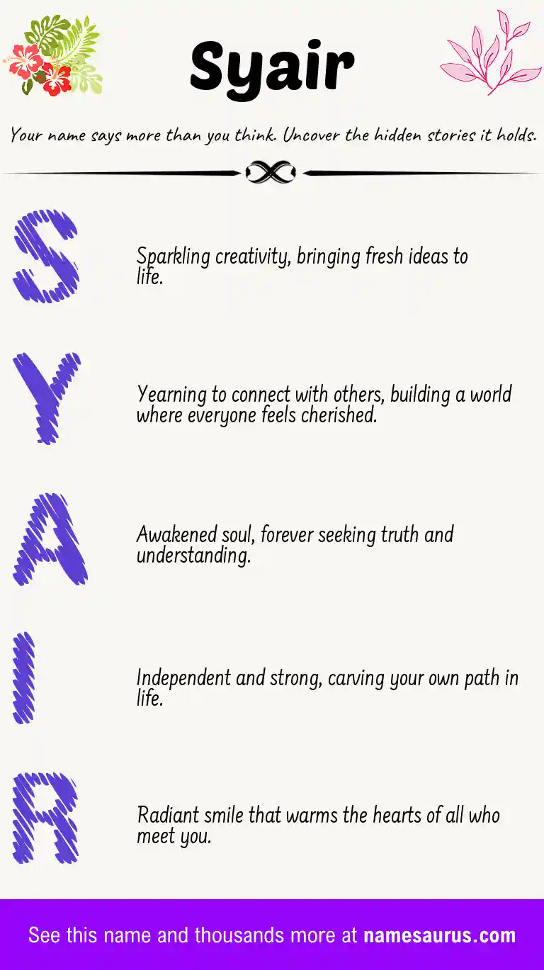 Acrostic poem about Syair.