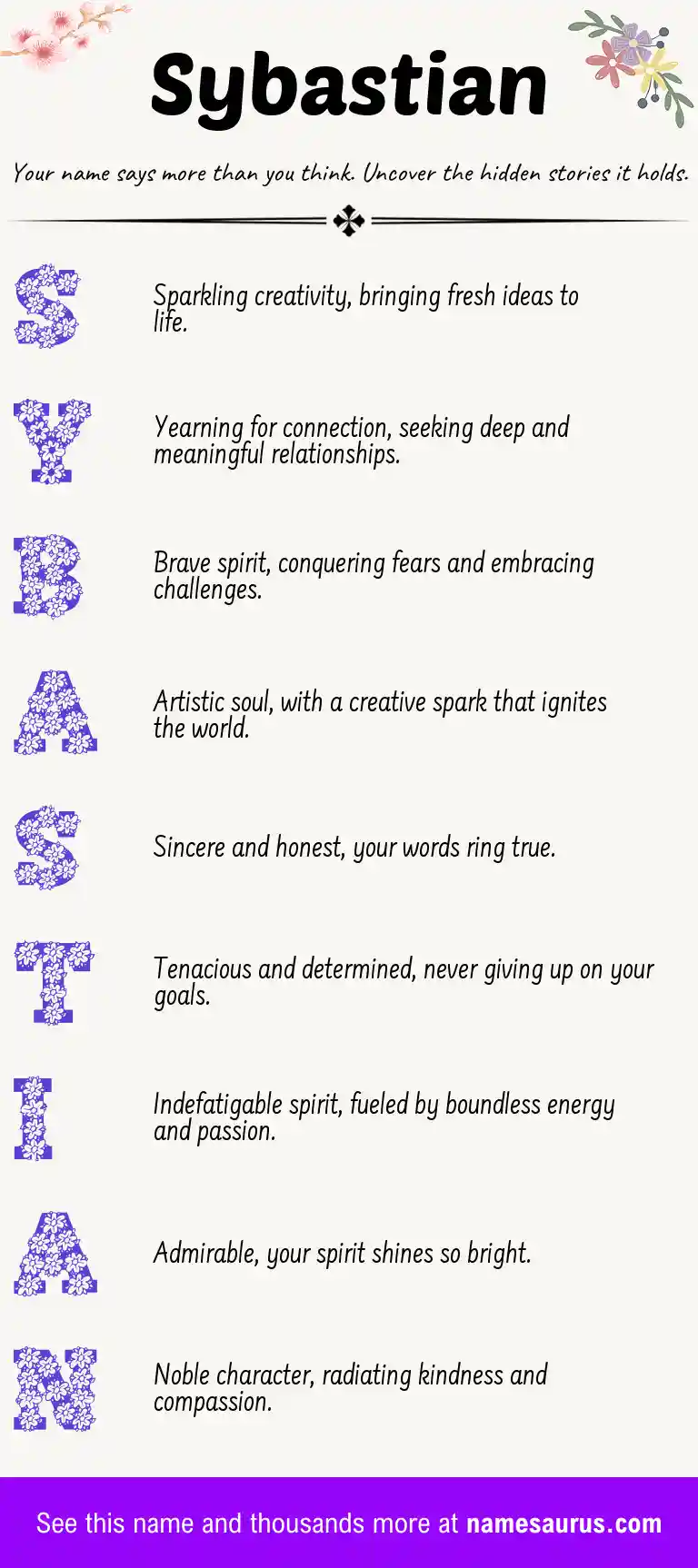 Acrostic poem about Sybastian.
