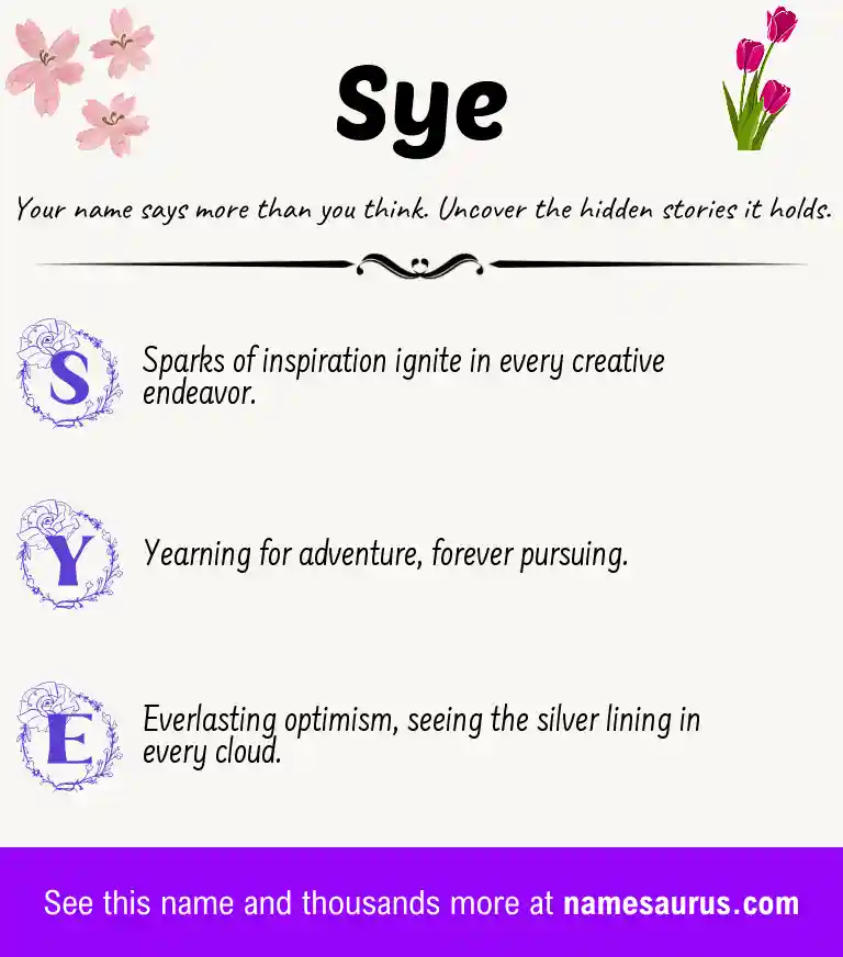 Acrostic poem about Sye.