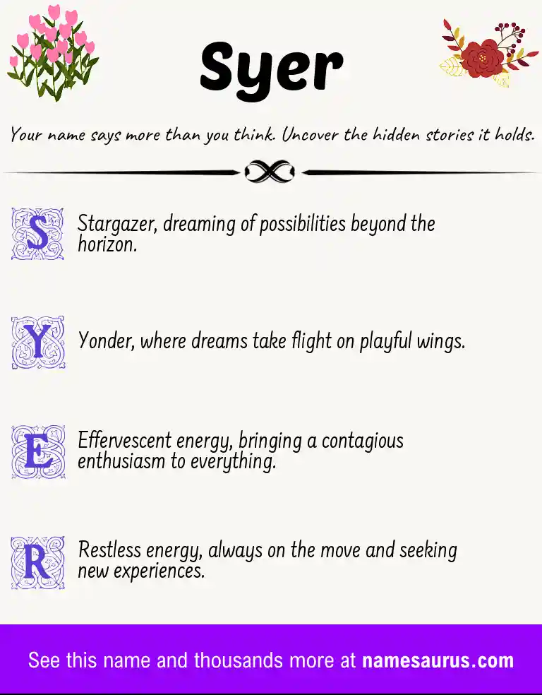 Acrostic poem about Syer.