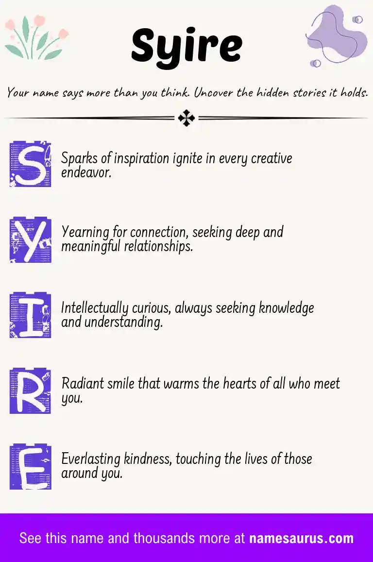 Acrostic poem about Syire.