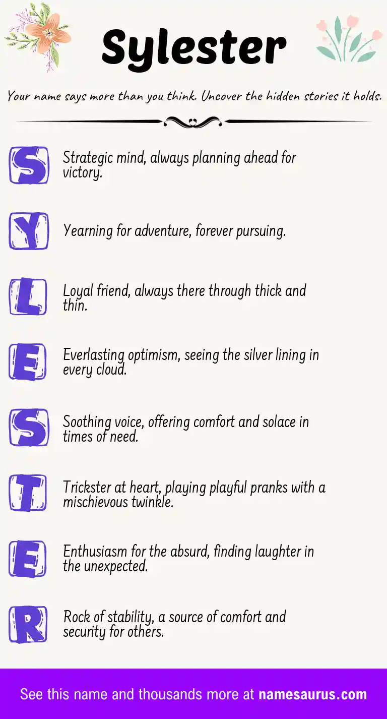 Acrostic poem about Sylester.