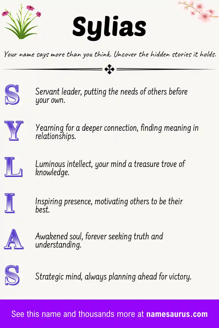 Acrostic poem about Sylias.