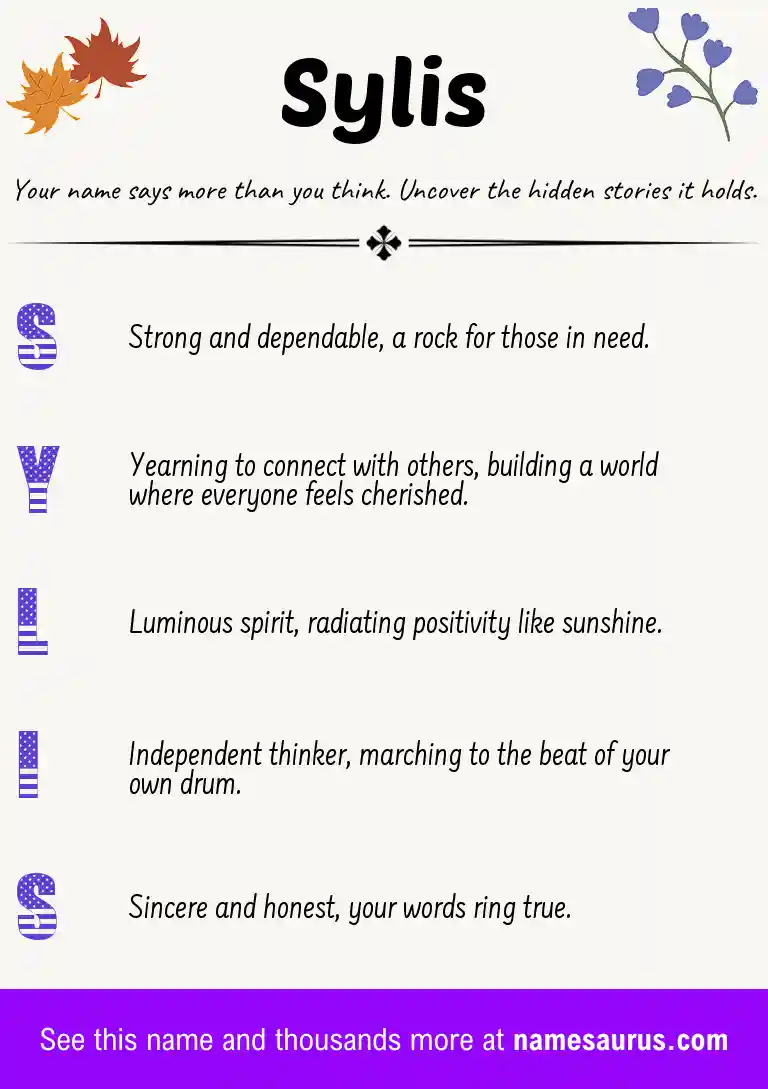 Acrostic poem about Sylis.