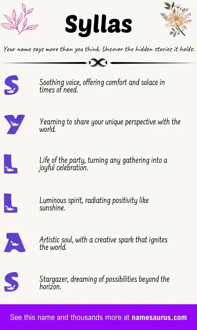 Acrostic poem about Syllas.