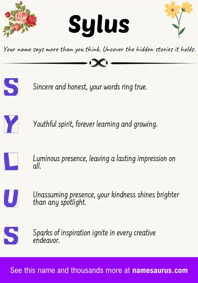 Acrostic poem about Sylus.