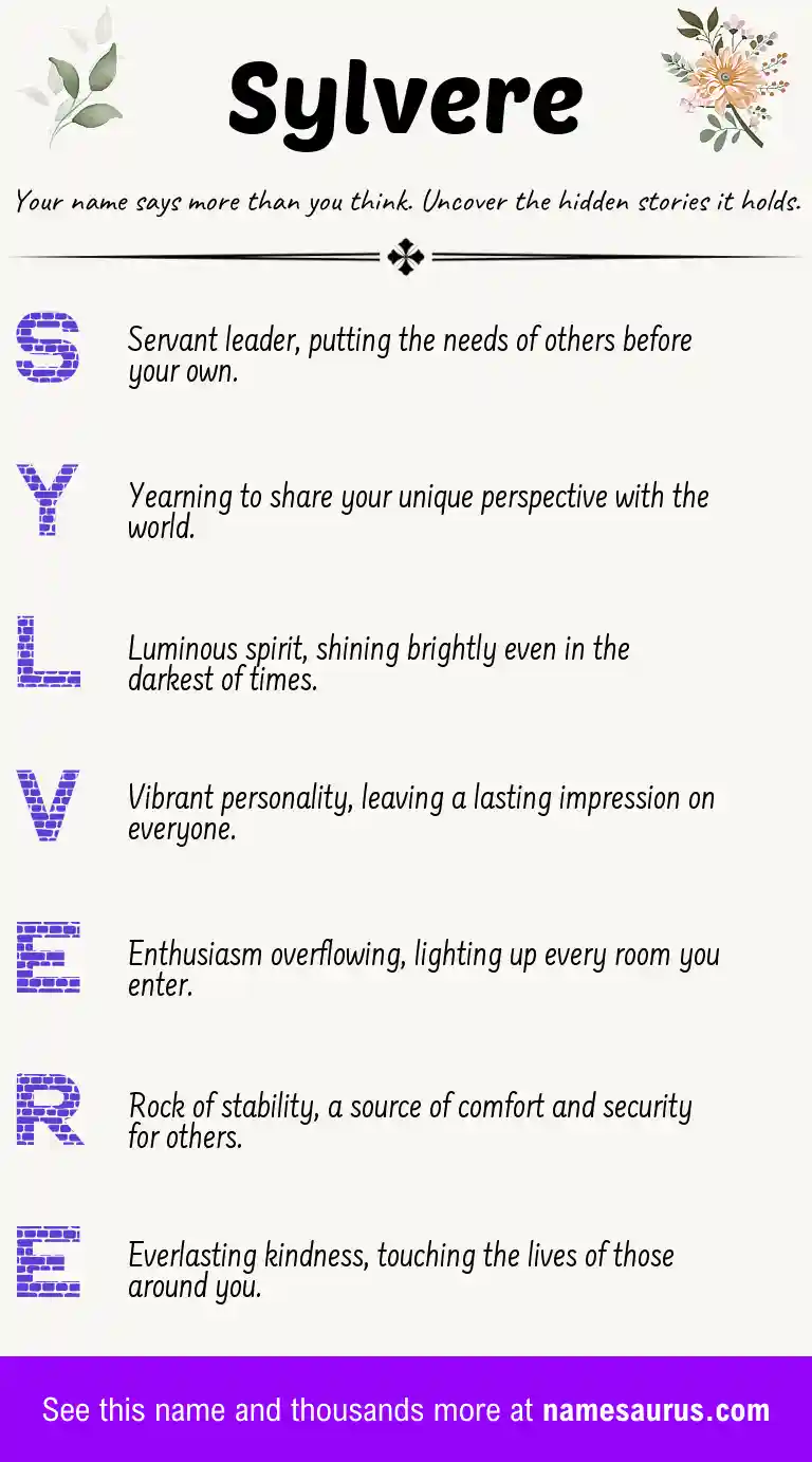 Acrostic poem about Sylvere.