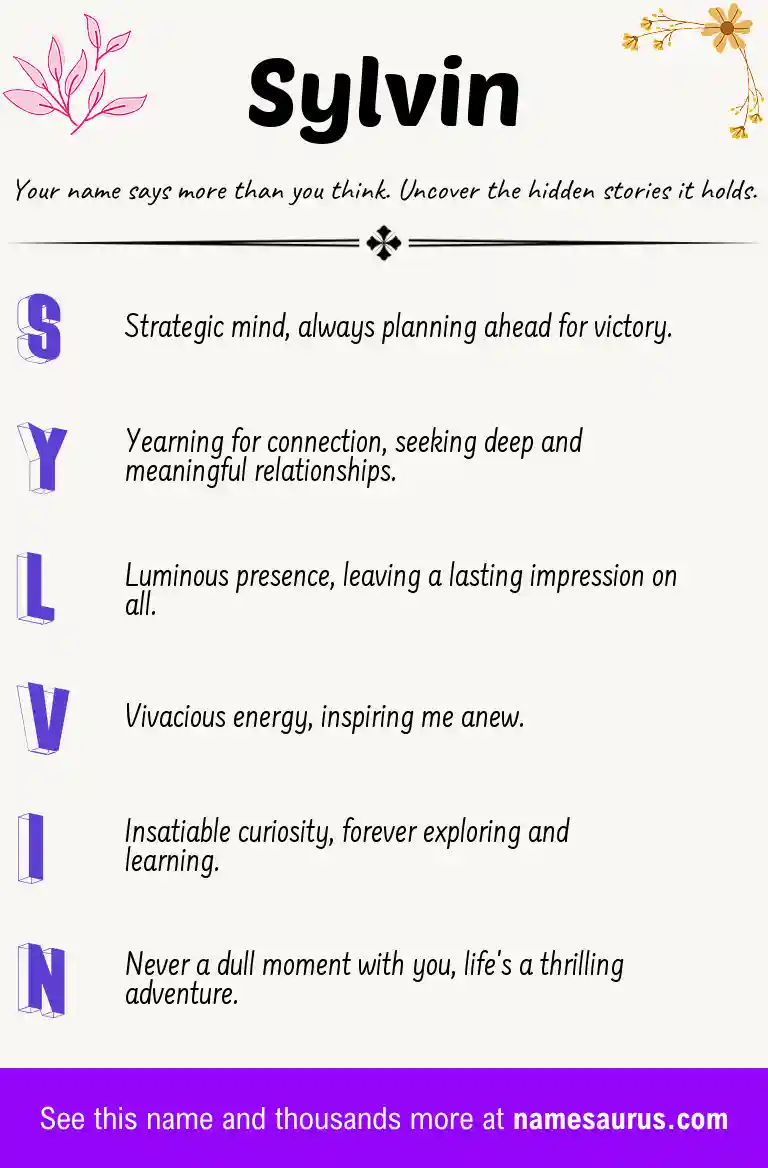 Acrostic poem about Sylvin.