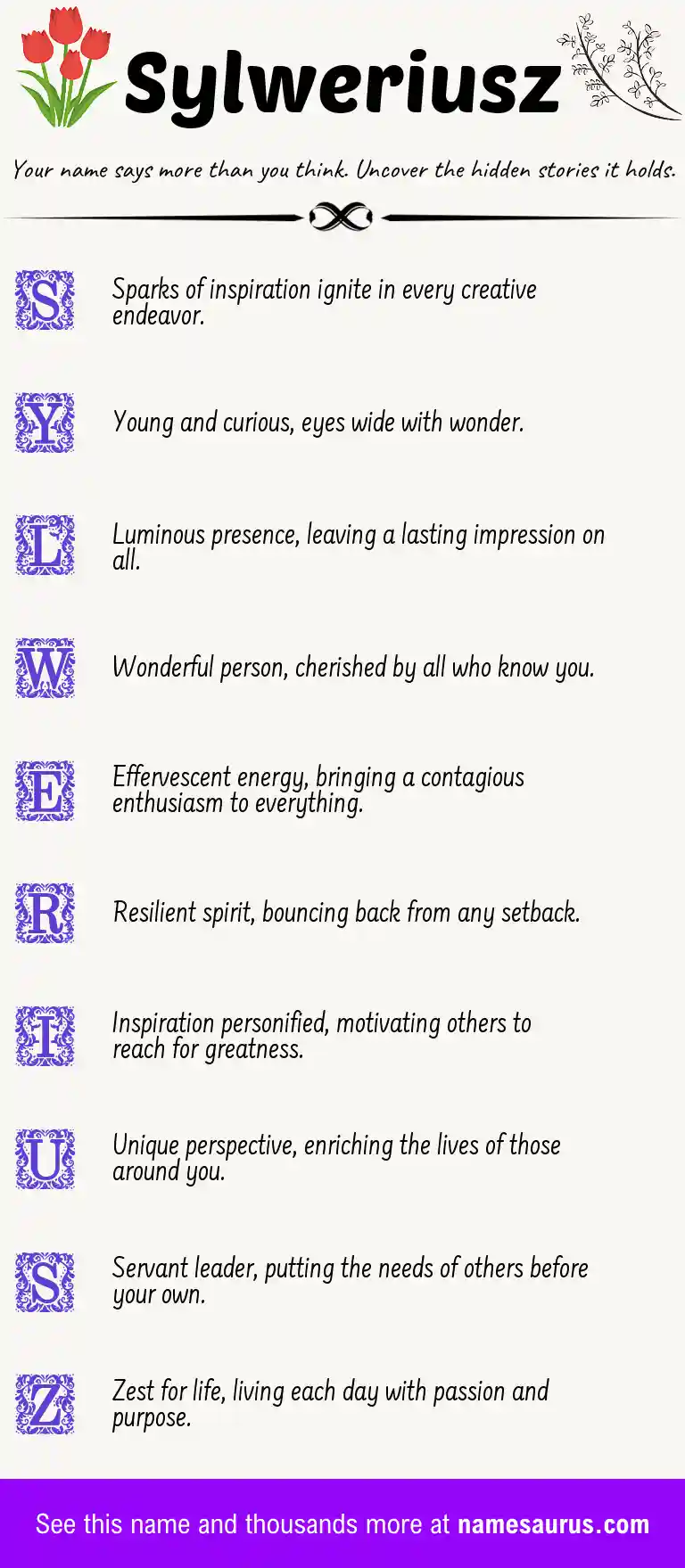 Acrostic poem about Sylweriusz.