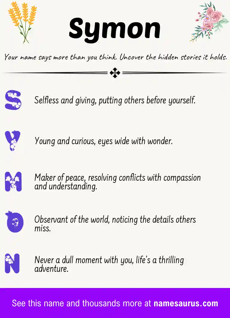Acrostic poem about Symon.