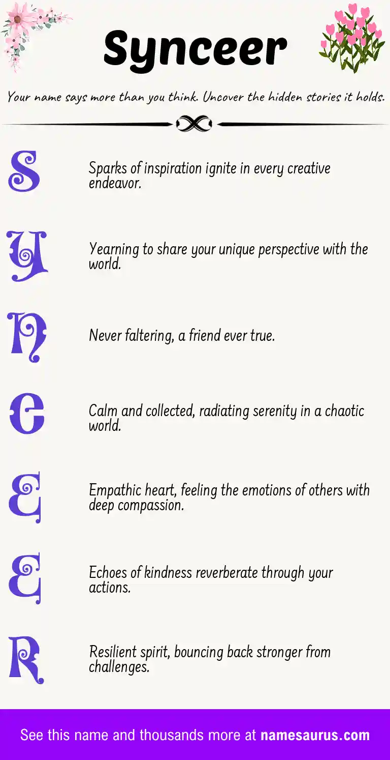 Acrostic poem about Synceer.