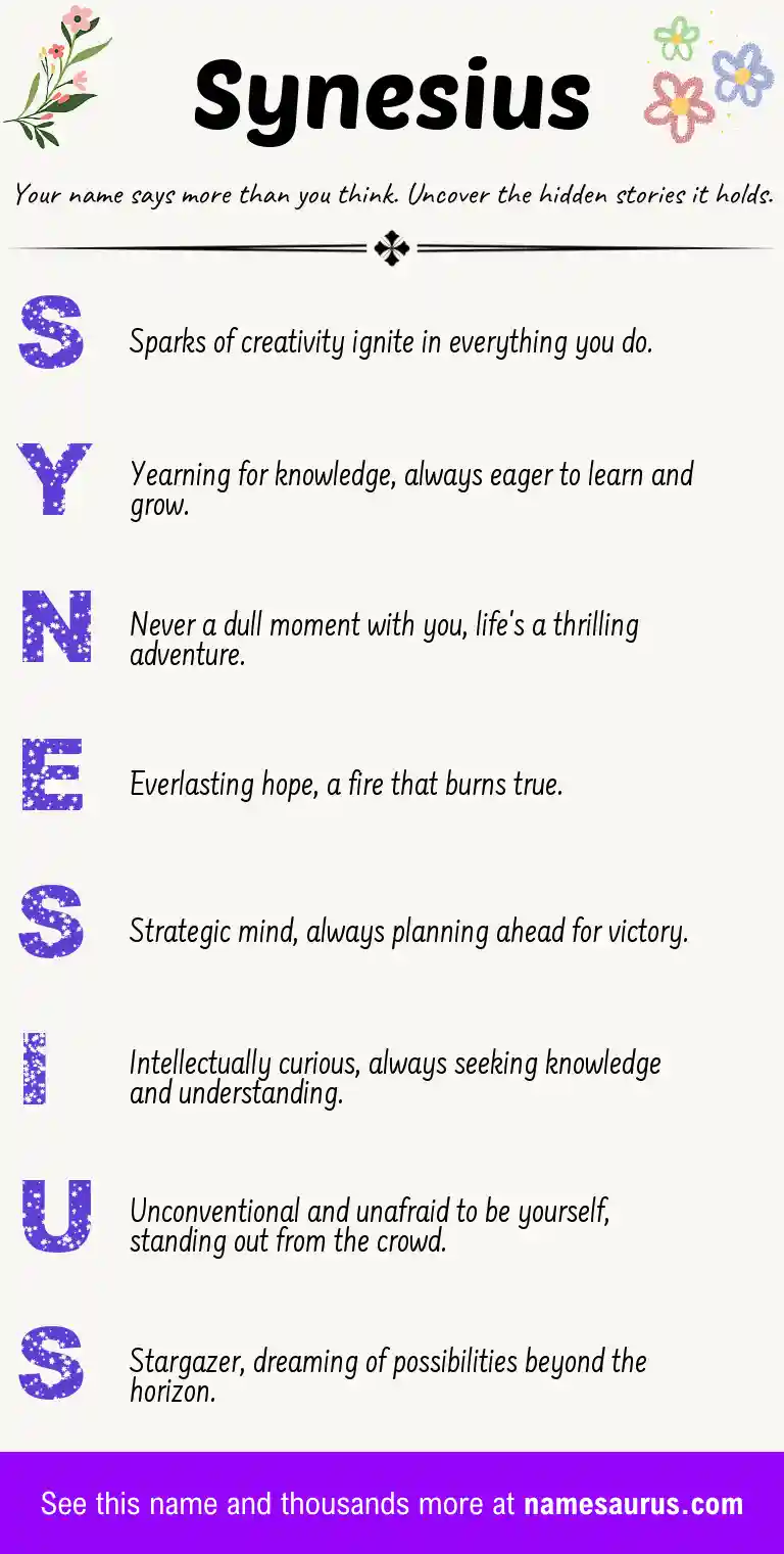 Acrostic poem about Synesius.
