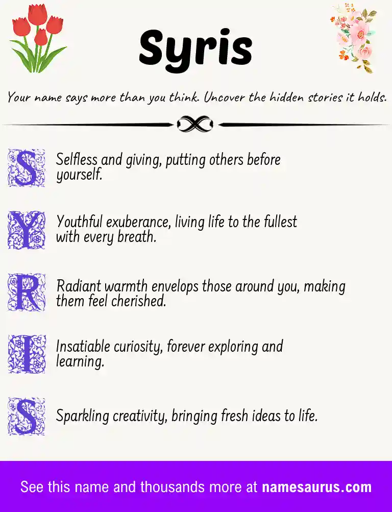 Acrostic poem about Syris.