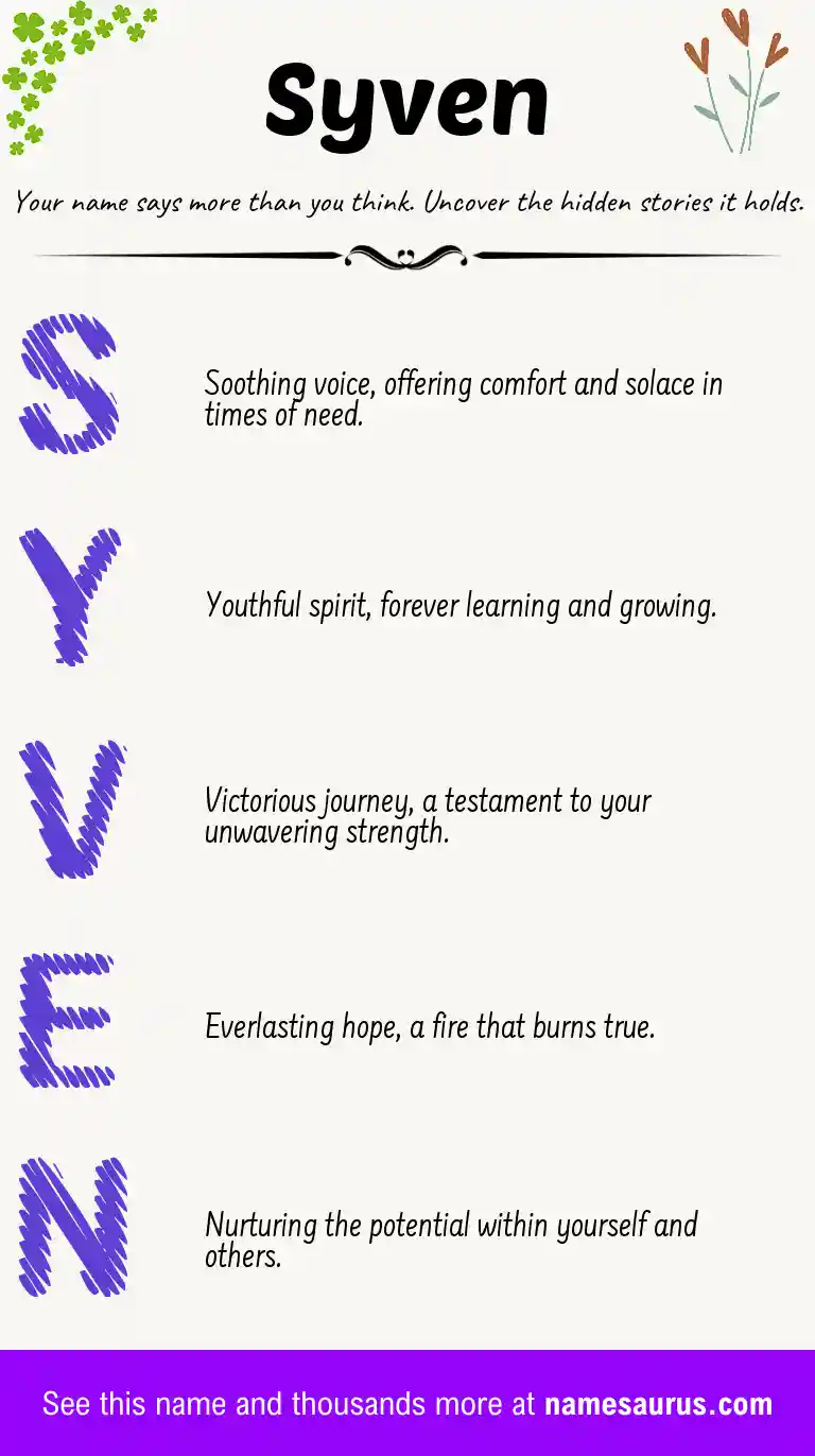 Acrostic poem about Syven.