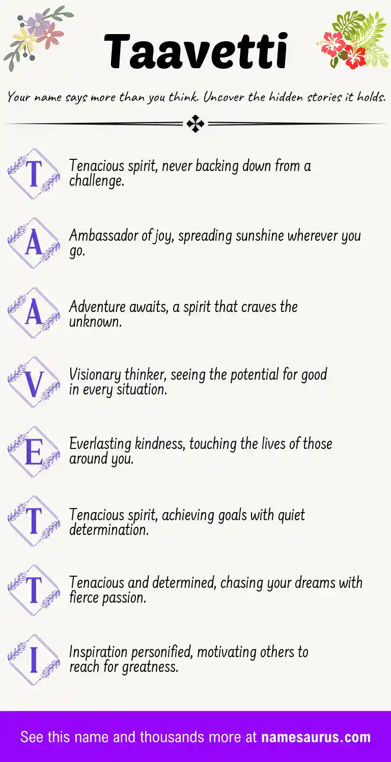 Acrostic poem about Taavetti.