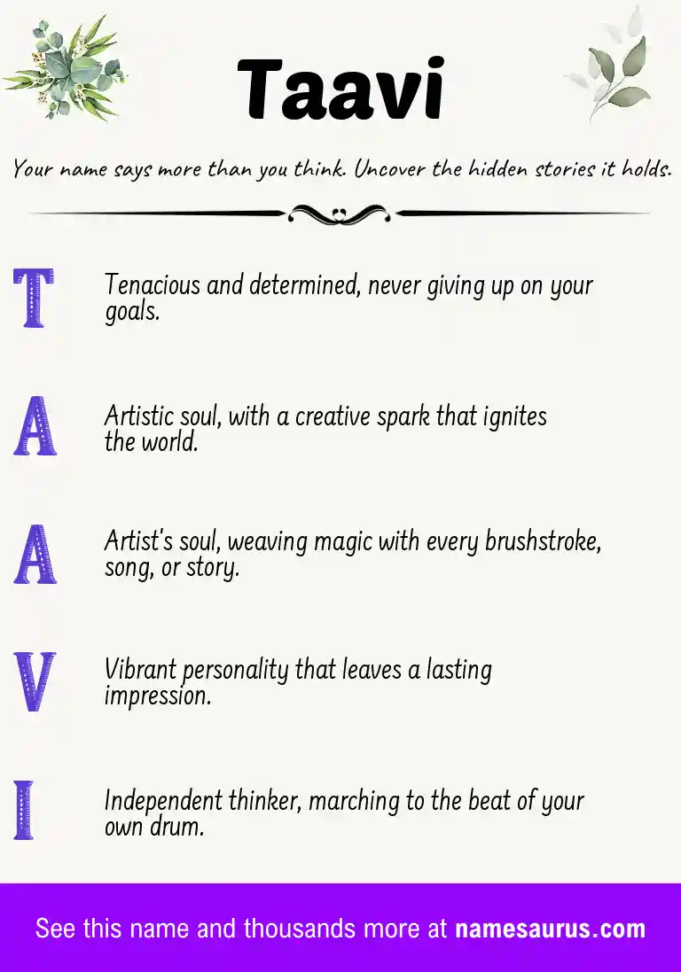 Acrostic poem about Taavi.