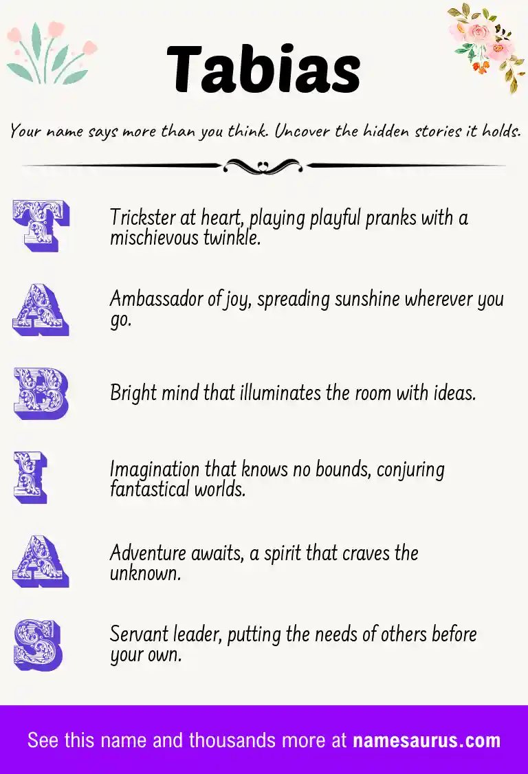 Acrostic poem about Tabias.