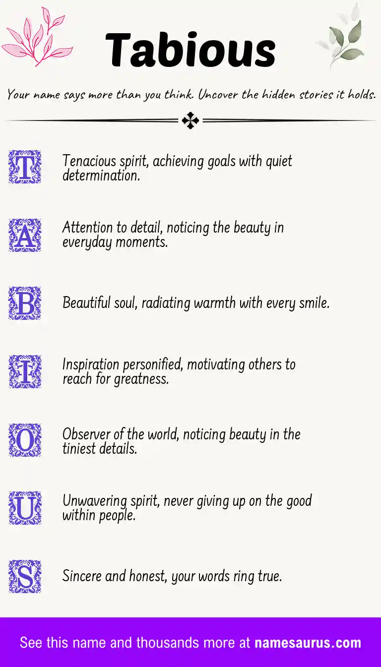 Acrostic poem about Tabious.