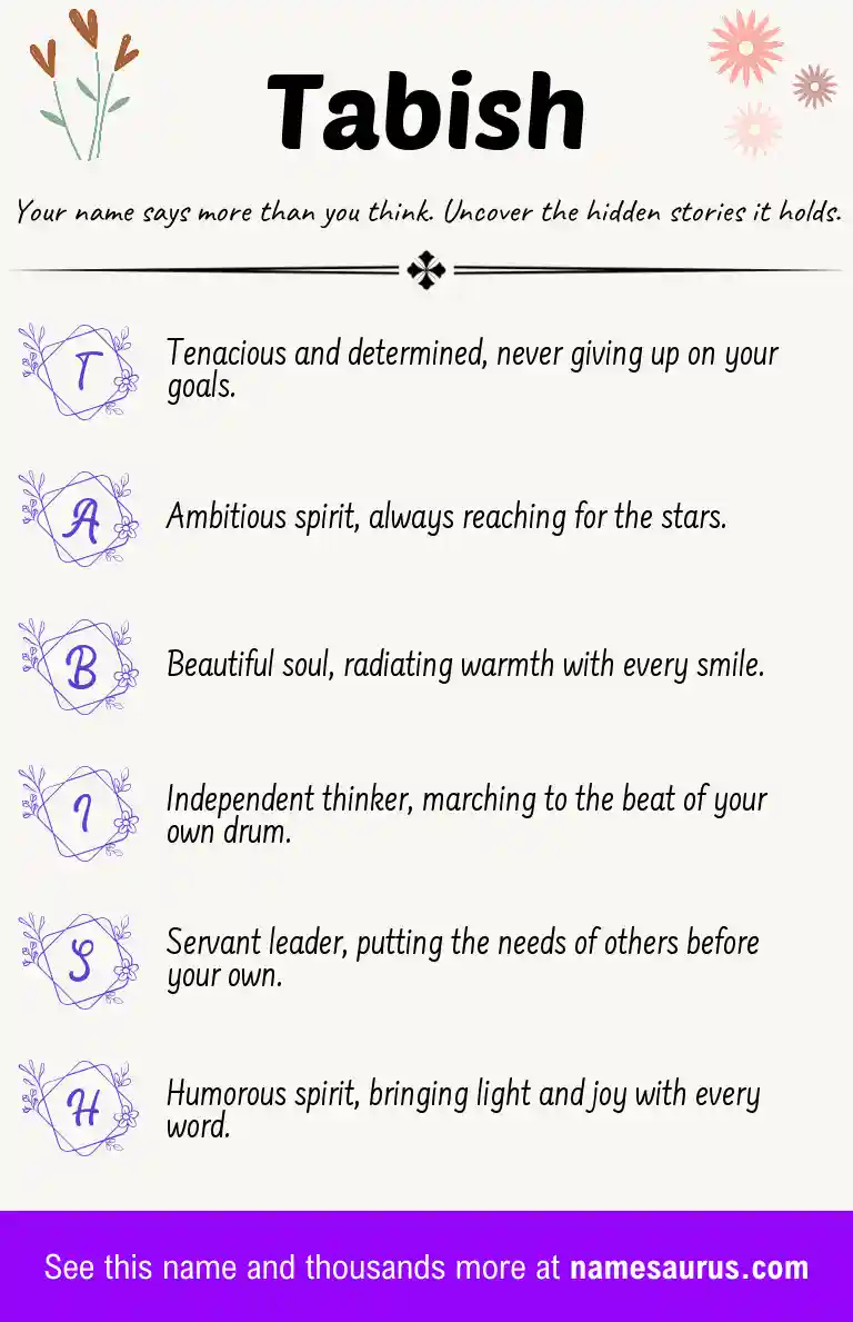 Acrostic poem about Tabish.