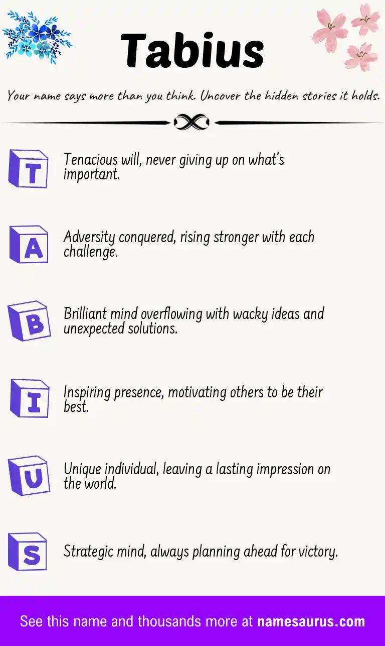 Acrostic poem about Tabius.