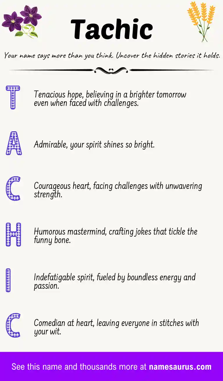 Acrostic poem about Tachic.