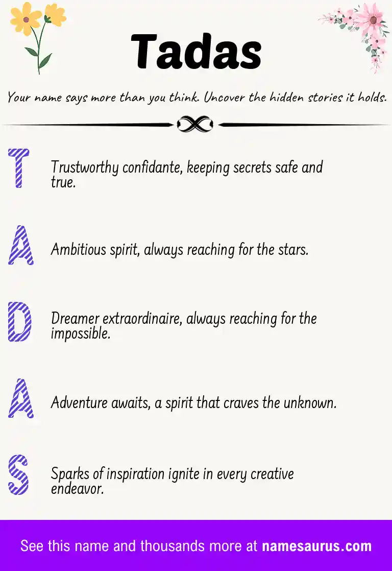 Acrostic poem about Tadas.