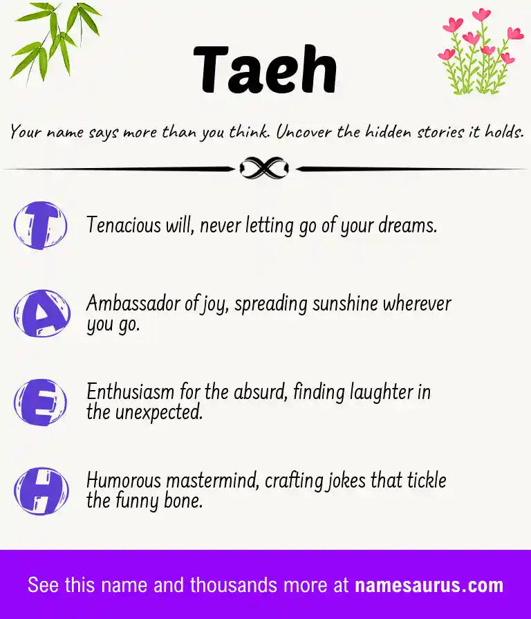 Acrostic poem about Taeh.