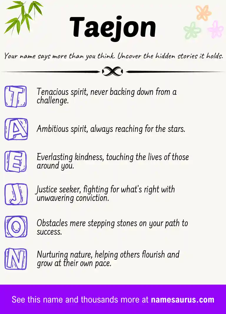 Acrostic poem about Taejon.