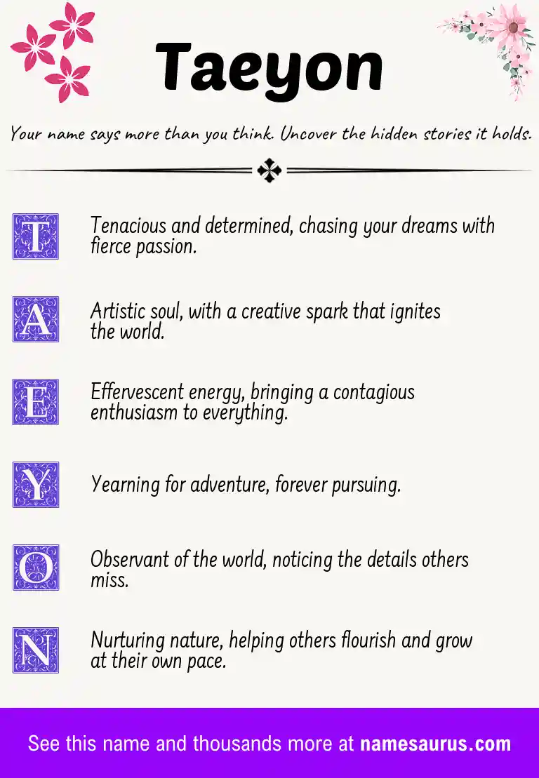Acrostic poem about Taeyon.