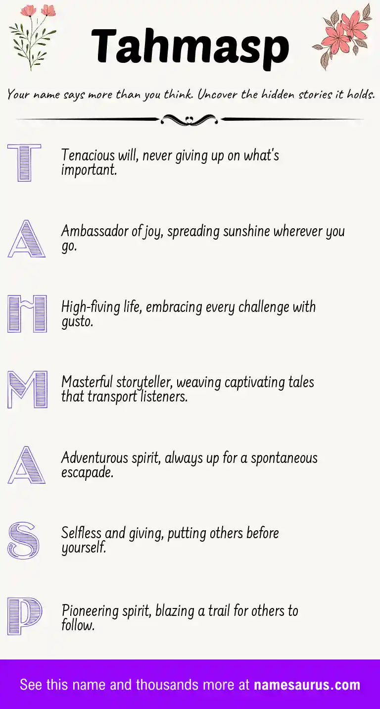 Acrostic poem about Tahmasp.
