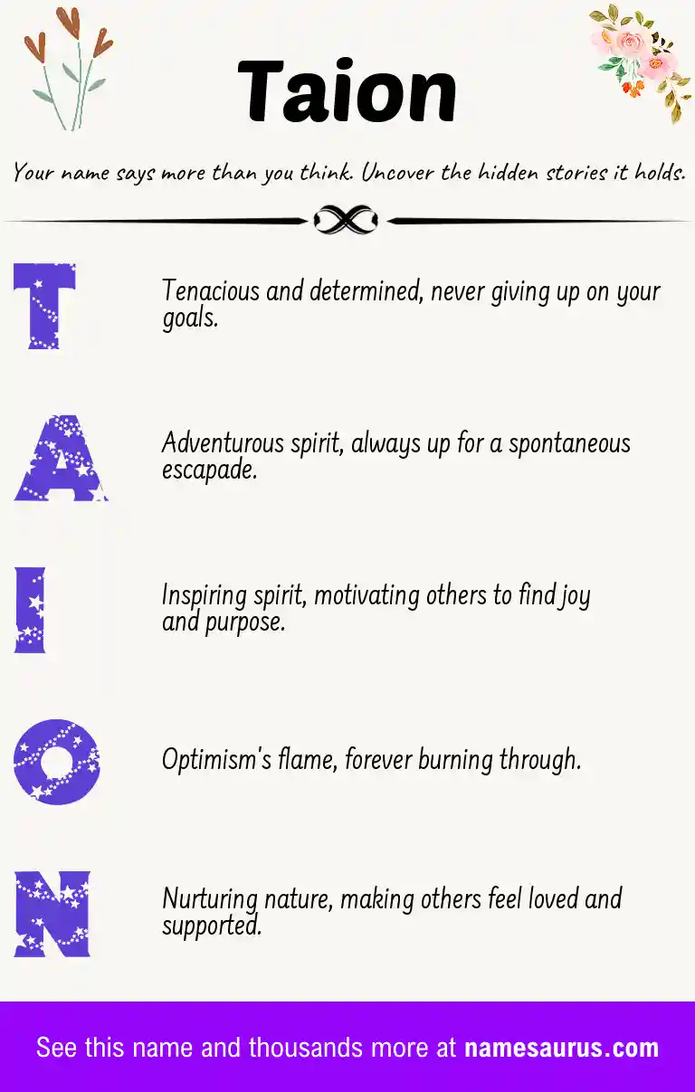 Acrostic poem about Taion.