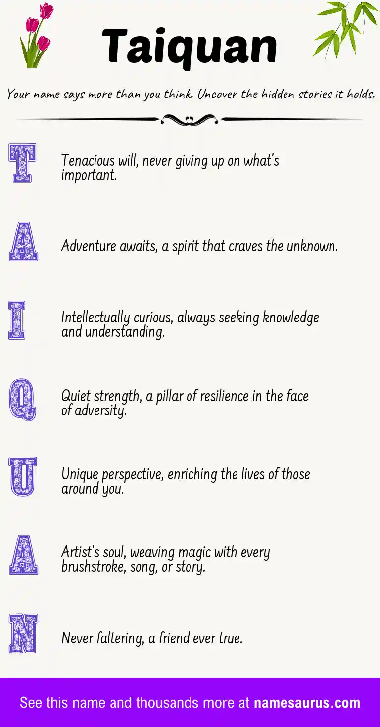 Acrostic poem about Taiquan.