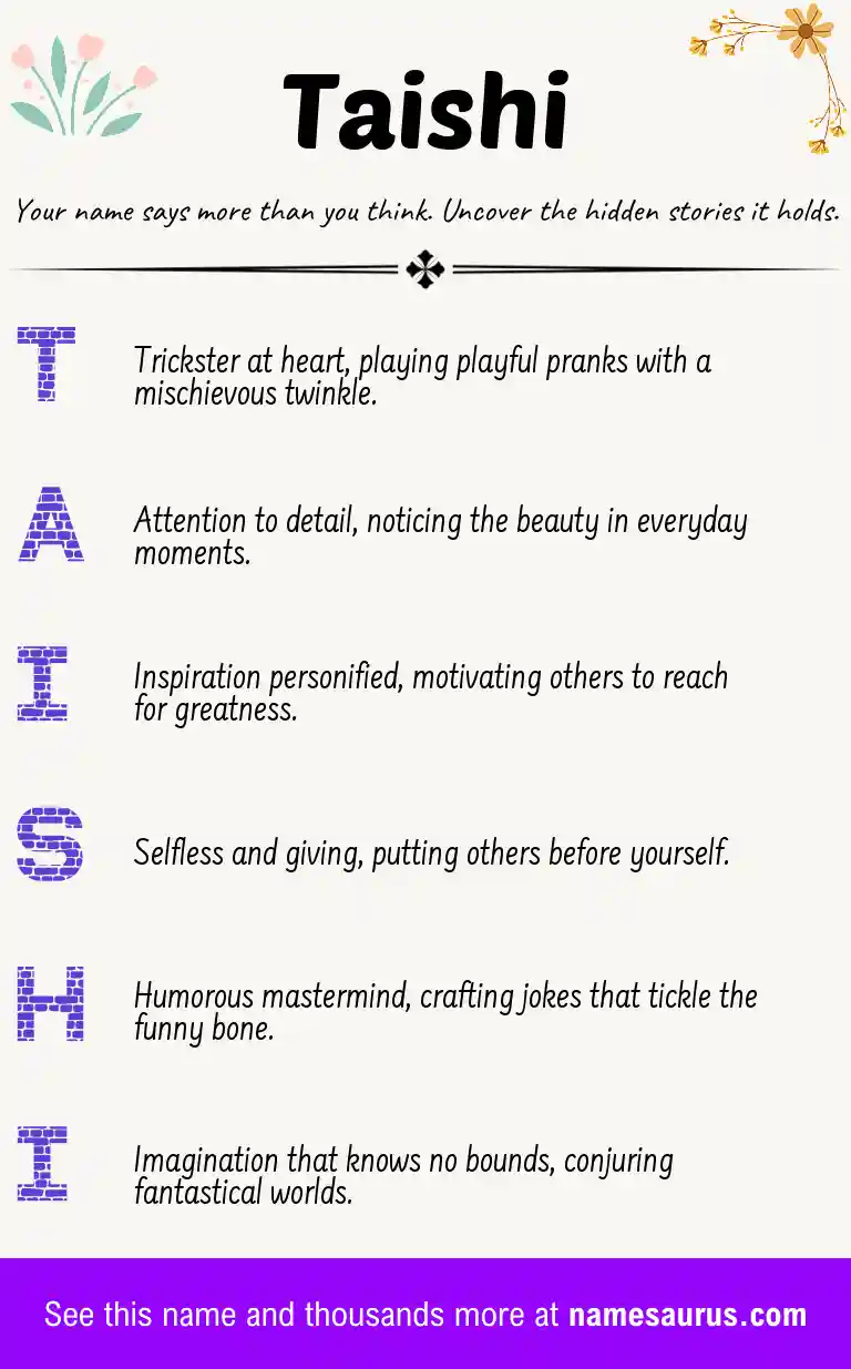 Acrostic poem about Taishi.