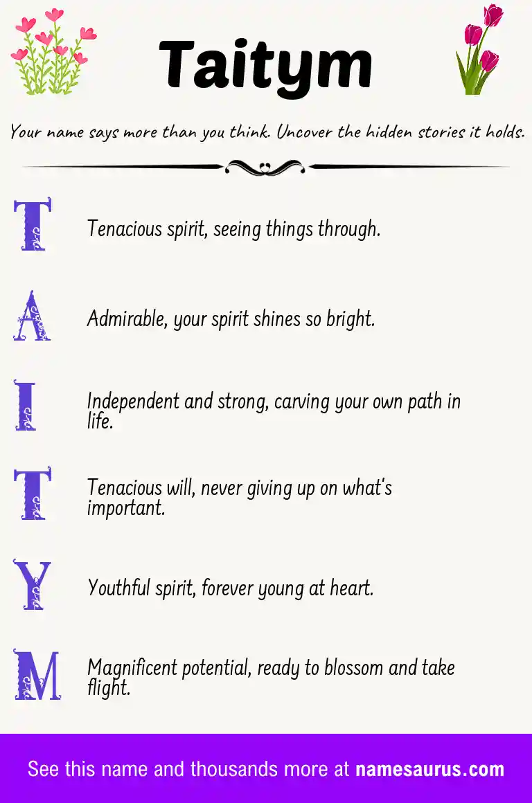 Acrostic poem about Taitym.