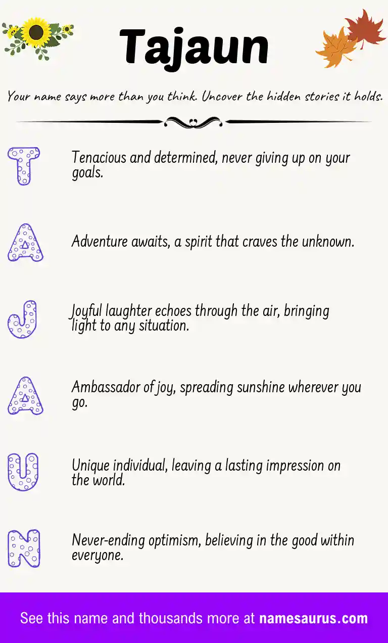Acrostic poem about Tajaun.