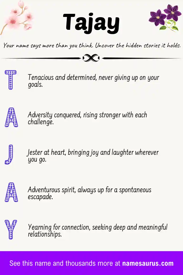 Acrostic poem about Tajay.