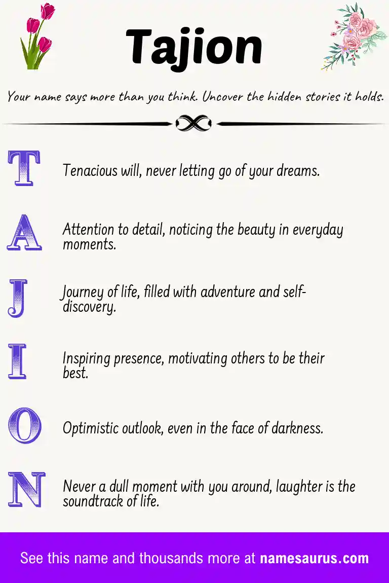 Acrostic poem about Tajion.