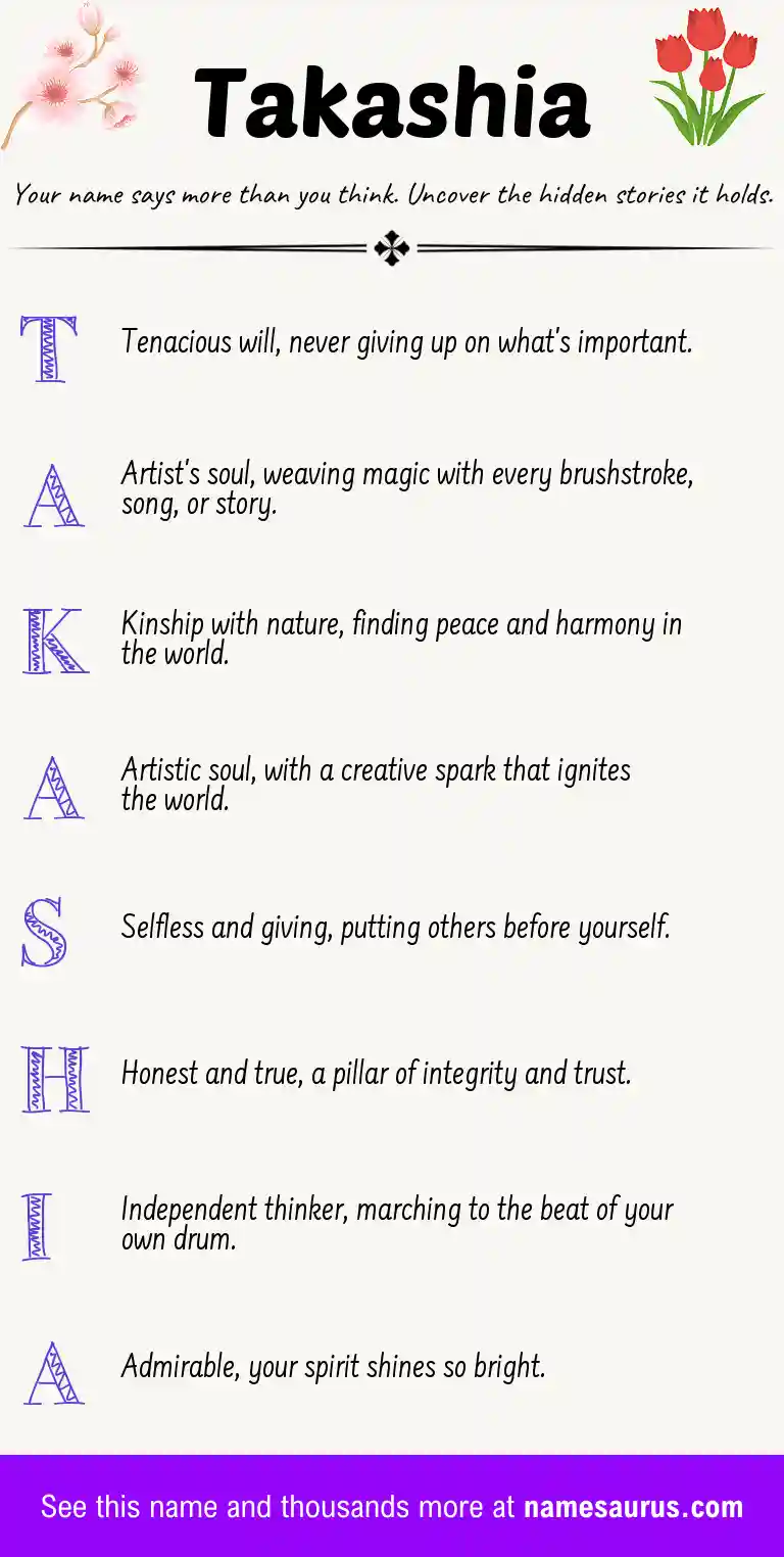Acrostic poem about Takashia.