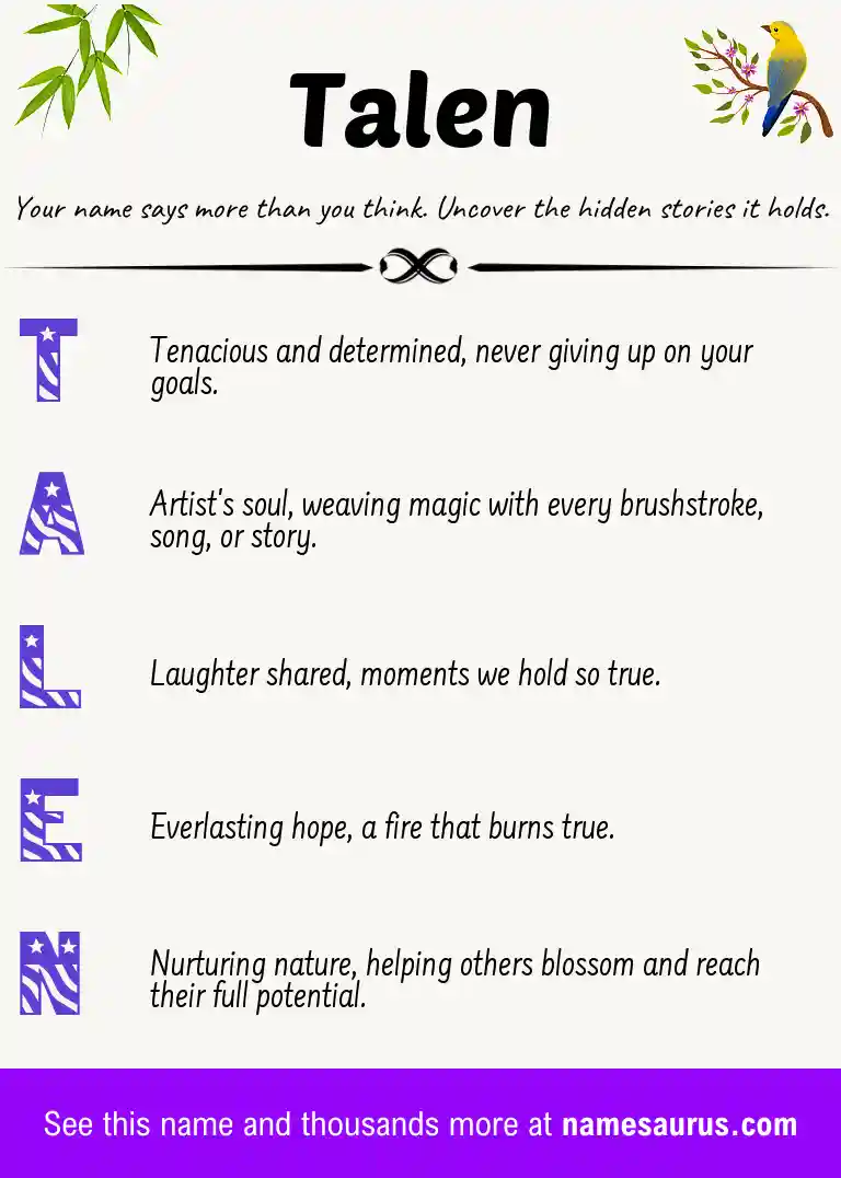 Acrostic poem about Talen.