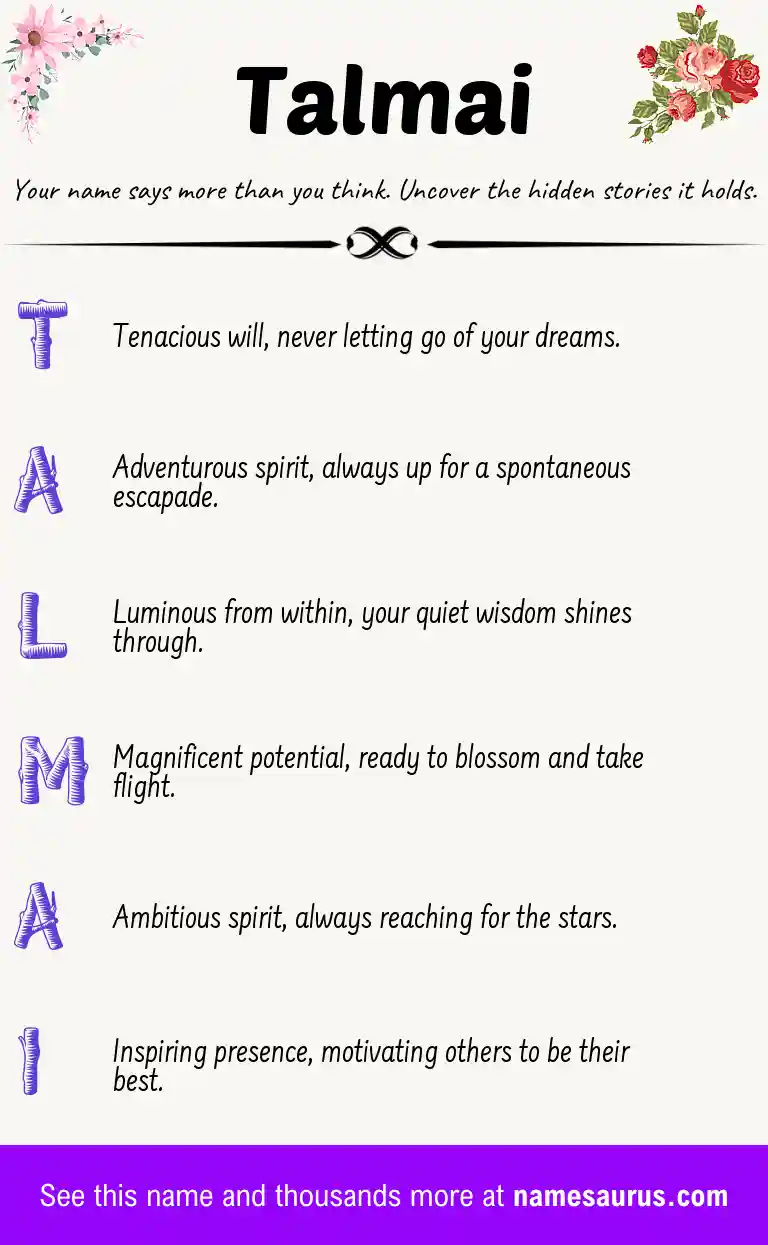 Acrostic poem about Talmai.