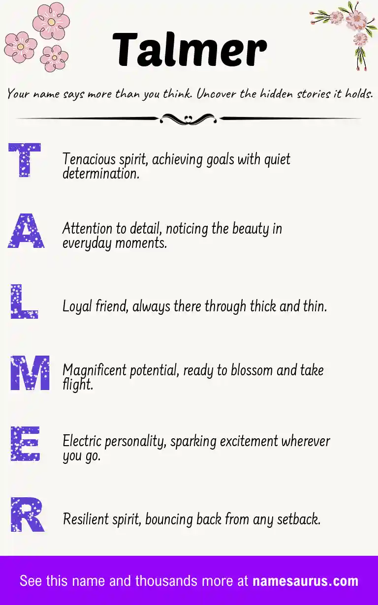 Acrostic poem about Talmer.