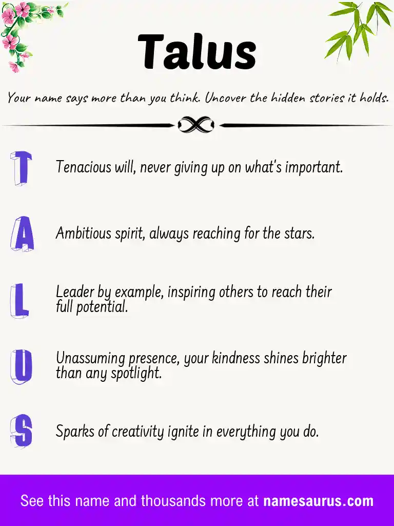 Acrostic poem about Talus.