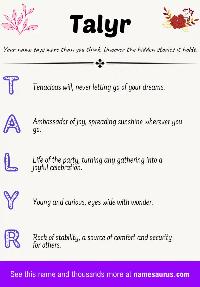 Acrostic poem about Talyr.