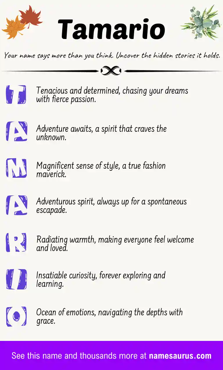 Acrostic poem about Tamario.