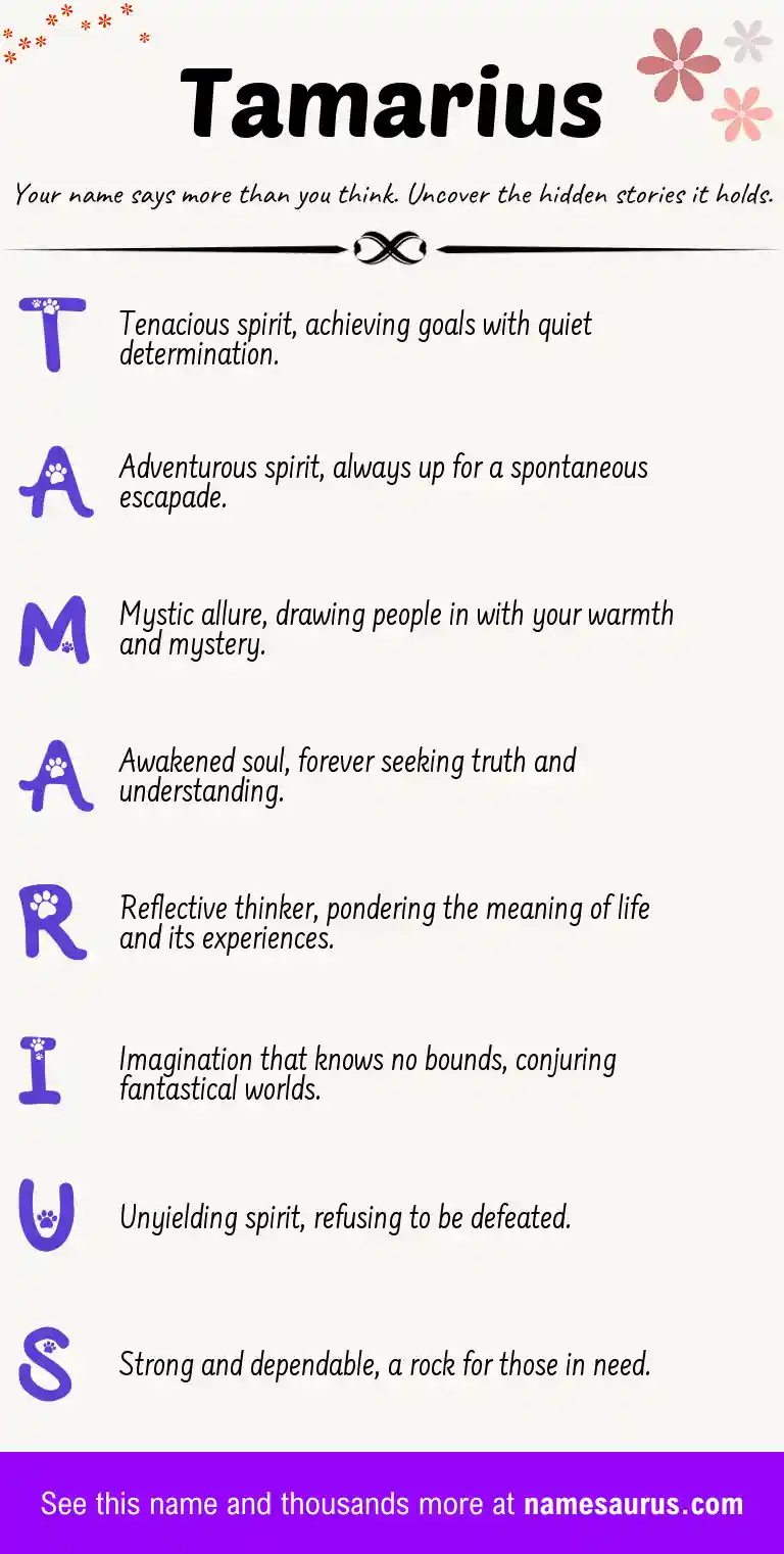Acrostic poem about Tamarius.