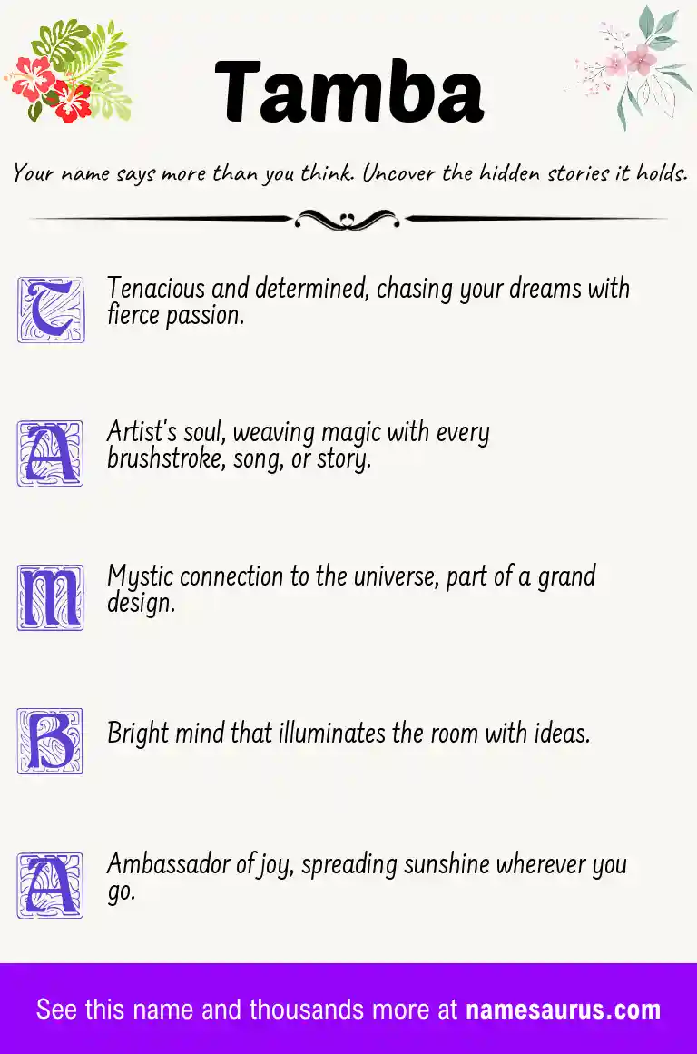 Acrostic poem about Tamba.