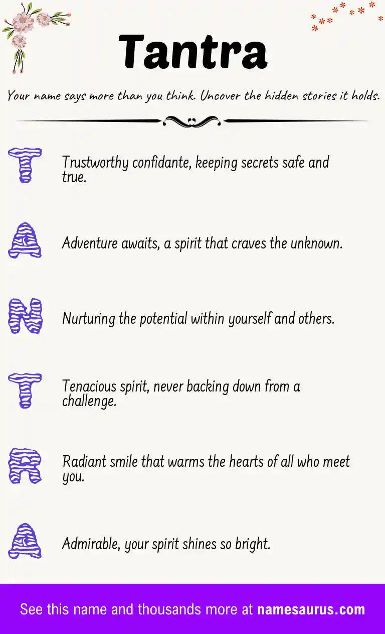 Acrostic poem about Tantra.