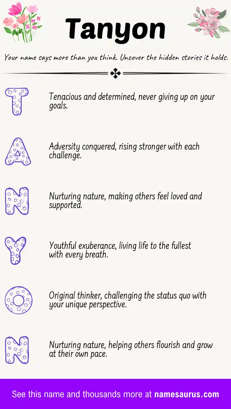 Acrostic poem about Tanyon.