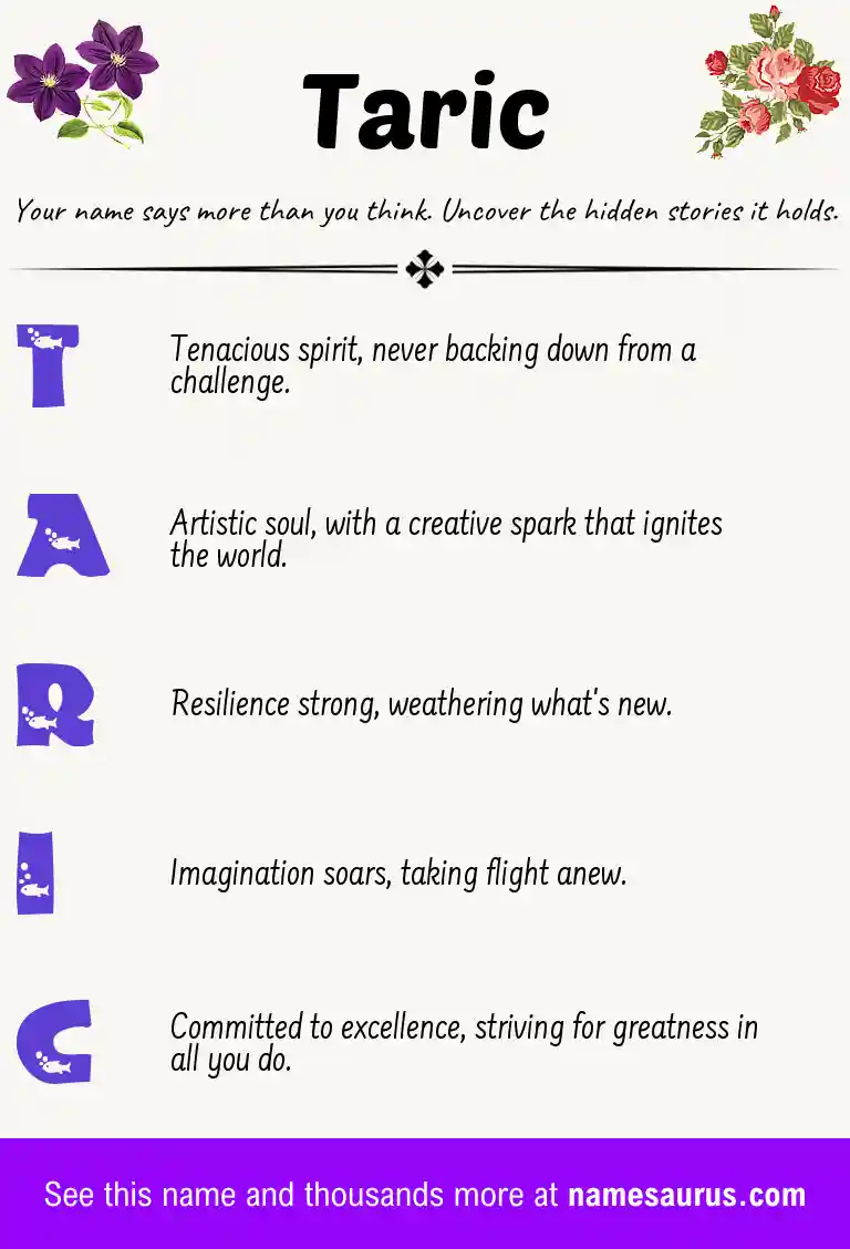 Acrostic poem about Taric.